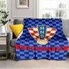 Croatian Football Emblem Blanket Outdoor Flannel Blanket for Camping, Hiking, Garden Parties, Picnic Essentials,gift for family and friends