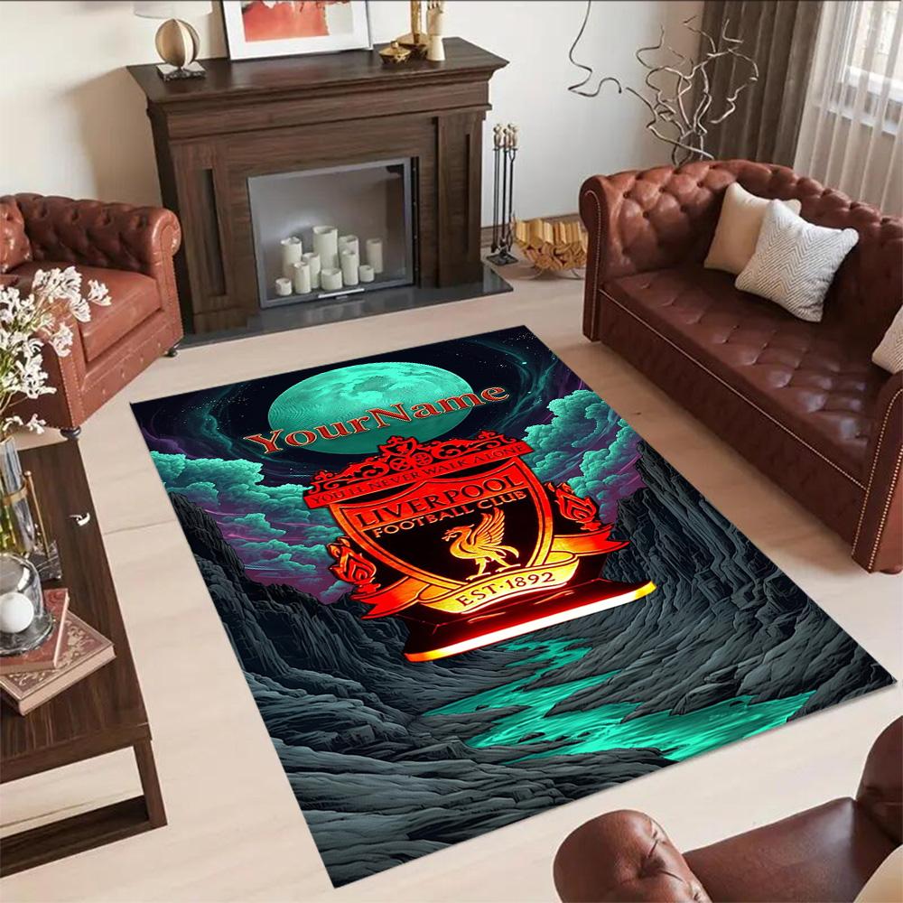 Liverpool Personalized Name Floor Mat Suitable for Playrooms Study room Outdoor Living Rooms Antislip Carpet Anime Office Decor