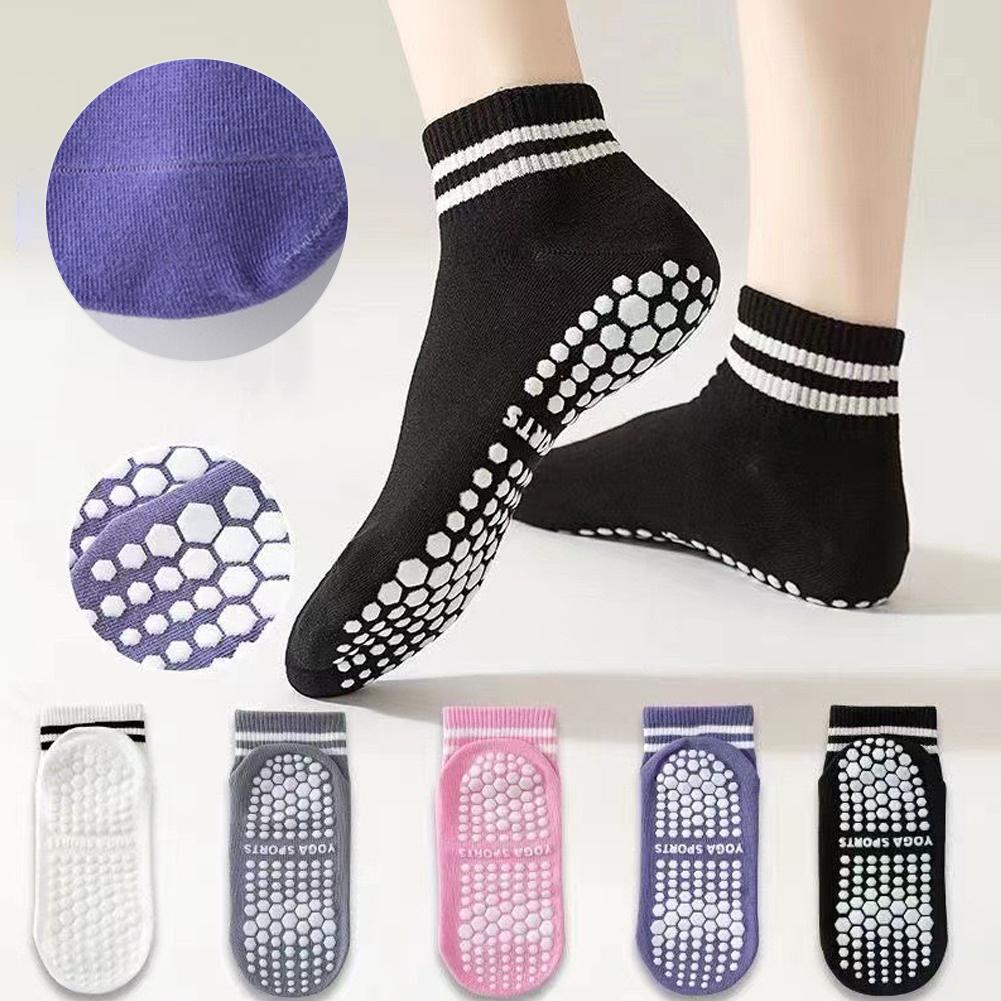 1 пара носков Grip для женщин, нескользящие носки для пилатеса и йоги, мужские носки для балета, спортивные полоски, спортивные носки Worko S6T6