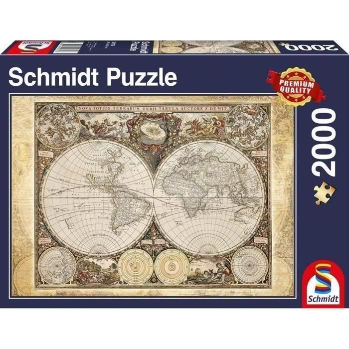 Historical World Map Puzzle - Schmidt Spiele - 2000 Pieces - Premium Quality