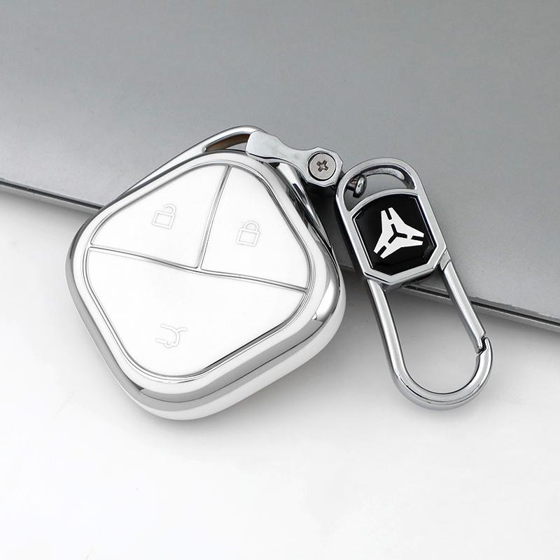 Premium Soft TPU Car Key Case Cover Shell for SGMW WULING Airev Baojun KiWiEV Bingguo SUNSHINE MINI EV Key Rings Keychain Bag