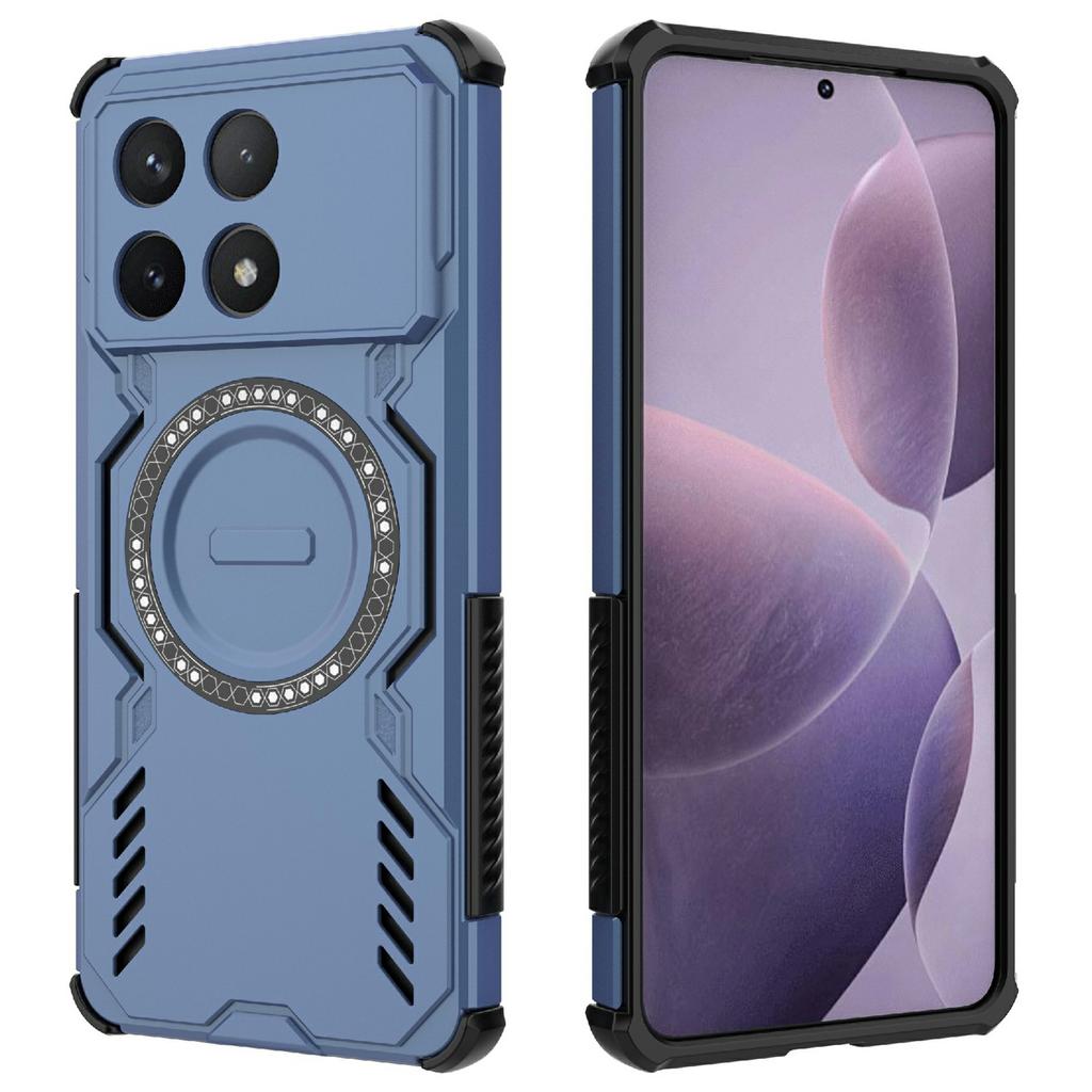 Magnetic Case For Xiaomi Poco F6 Pro 5G/Redmi K70 Pro 5G/K70 5G Butterfly Armor Hollow Heat Dissipation PC + TPU Phone Cover
