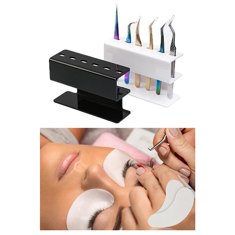 Acrylic Eyelash Tweezers Storage Holder Stand 6 Holes Convenient Tweezers Stand Shelf Hold Lash Extension Women Makeup Tools