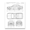 Car E30 M3 artwork, Auto wall art ,Transportation poster, room decor, print,blueprint, gift idea,wall Decorations