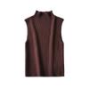 Vintage High Neck Sleeveless  Women Fashion Fitted Basic Ribbed Knit Tank Tops  Camis Chic Vest Top Plus Size