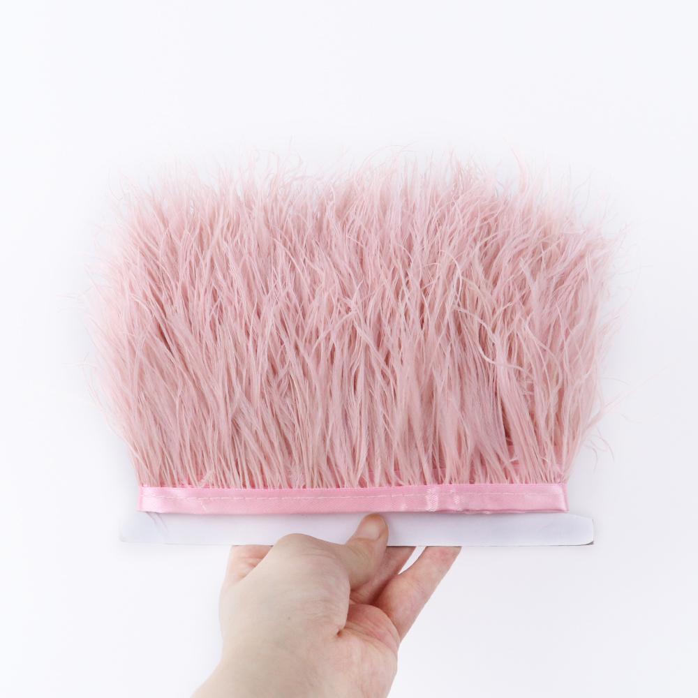 Dyed Ostrich Feather Trim Ribbon Fringe 6-8Cm Wedding Decoration Fluffy Feathers Dress Sewing Clothing 1/5/10Meter Plume Decor