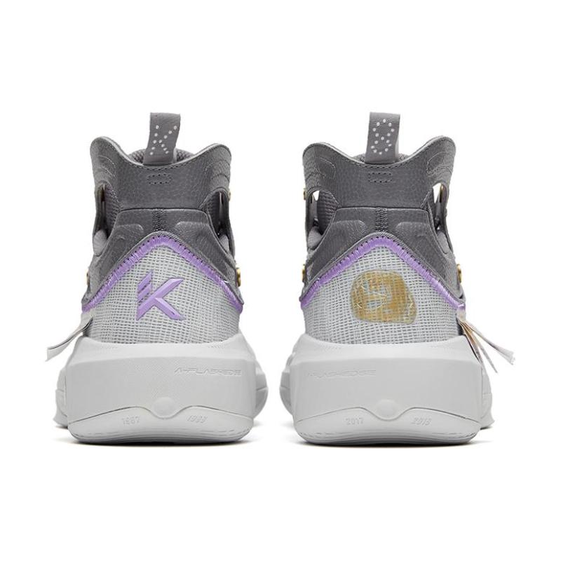 Anta KT8 Starlight Скользкие, износостойкие, легкие высокие баскетбольные кроссовки мужские фиолетово-серебристые кроссовки 112321101-3
