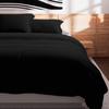 Duvet Cover In 57 Thread Count Cotton 240x220 Cm Plain Black, by Soleil d'Ocre