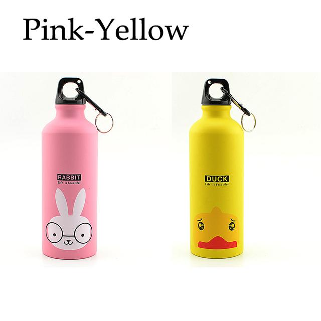 Kawaii мультяшная детская бутылка для воды алюминиевая герметичная чашка для питья спортивная фляжка чайник дорожная бутылка с пряжкой для переноски
