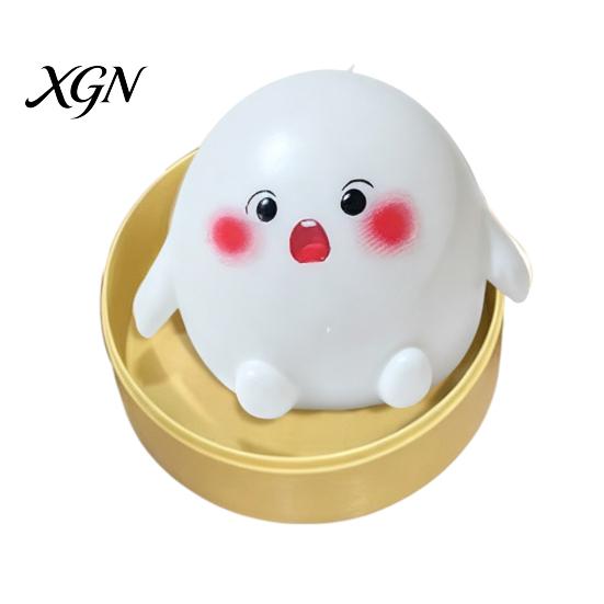 Hand Squeeze Stress Ball Cartoon Steamed Bun Toy with Steamer, Relief Dough Exercise Sensory Fidget Toy, Anti-Anxiety Steamer