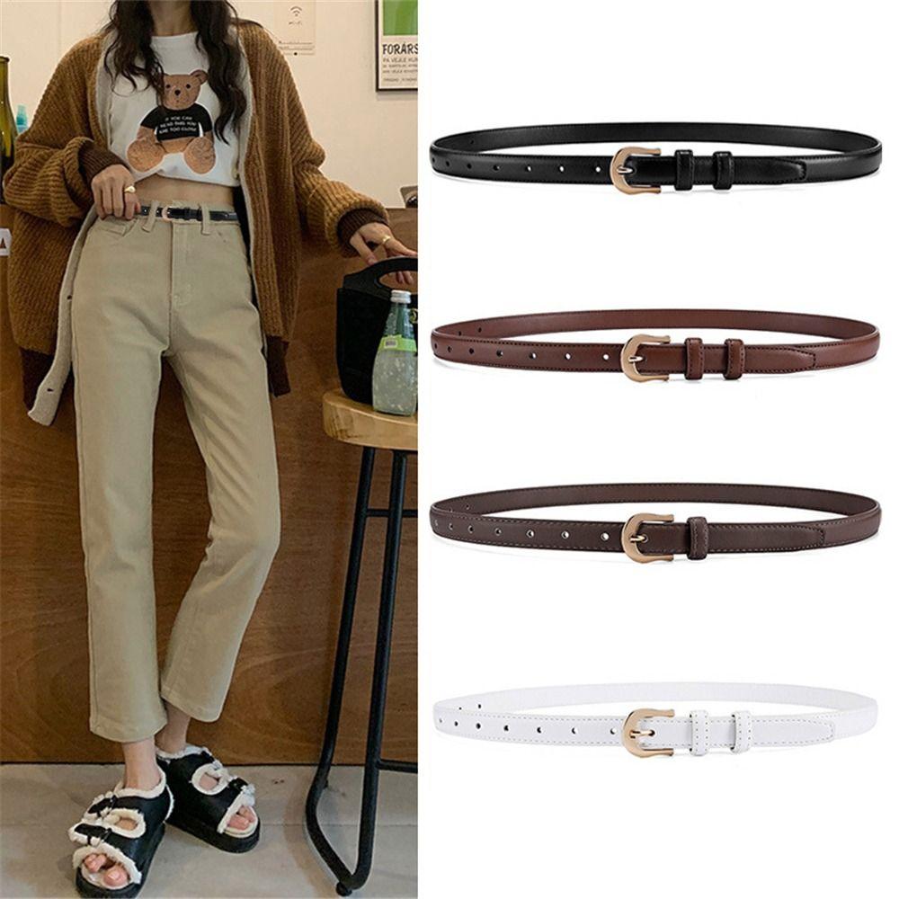 Женский тонкий кожаный ремень из мягкой искусственной кожи, тонкий верблюжий ремень для джинсов, брюк, платьев