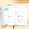 With 2 Pieces Stickers Hardcover Calendar A5 Size Weekly & Monthly Planner  Students