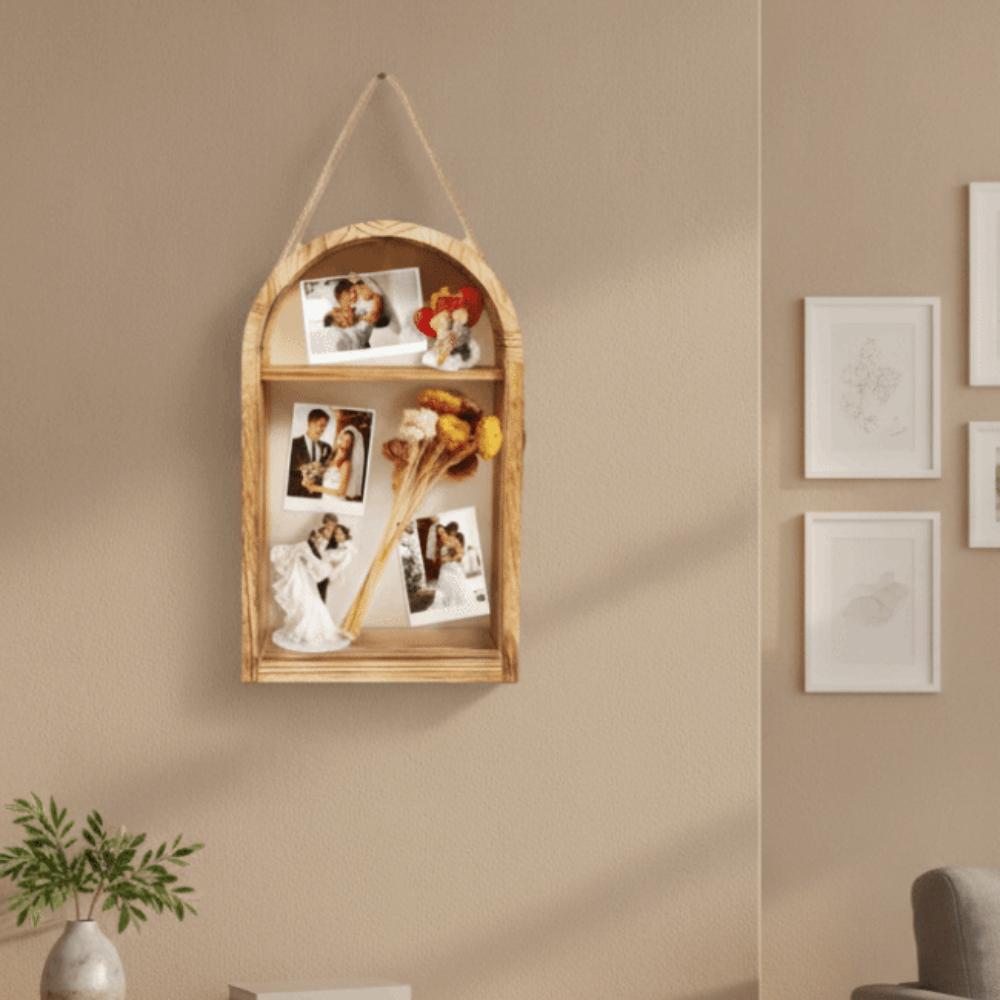 Wooden Photo Frame Display Box Hanging Keepsake Display Box Picture Frame Shadow Box Dried Flowers