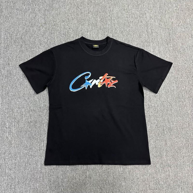 Cortez Phantom Letter Print Short Sleeve T-Shirt Couples Loose Fit Cotton Tee Teens Daily Wear