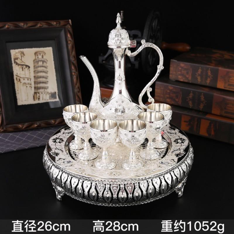 Elegant Zinc Alloy Barware Set 8-Piece Vintage Inspired Serving Home Dining Table Decor