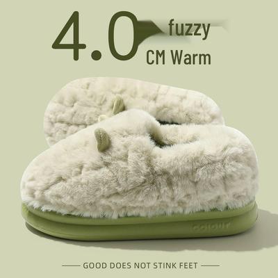 Женские нескользящие плюшевые хлопковые тапочки - с закрытой пяткой для ношения в помещении/на улице, теплые послеродовые туфли для осени и зимы 2025.