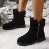 Модные лаконичные теплые ботинки Женские 2024 Горячая распродажа Обувь для женщин Ботильоны Женские Круглый носок Низкий каблук Боковая молния Обувь Женская Zapatos