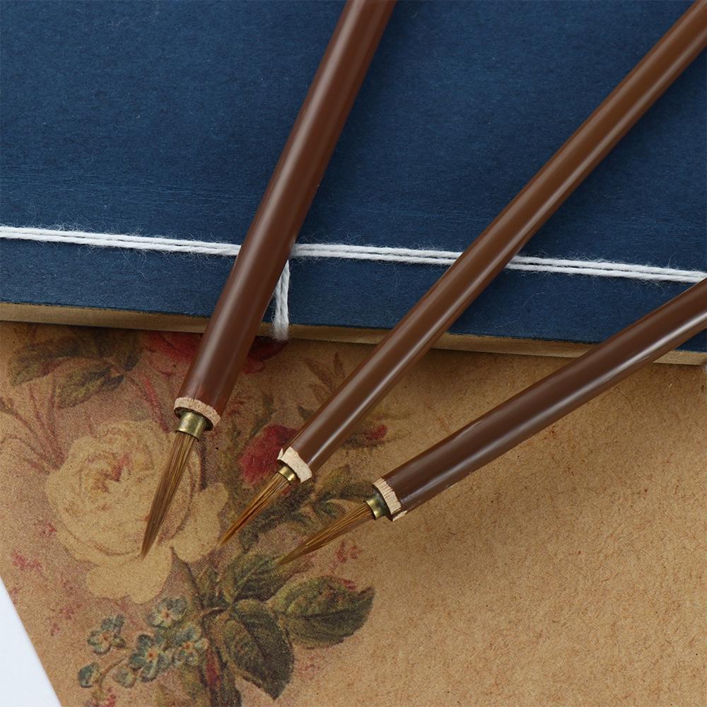 Металлическая Канцелярия Искусство Беличья Шерсть Каллиграфическая Кисть Крючок Линия Ручка Кисть для Красок Кисть-Ручка