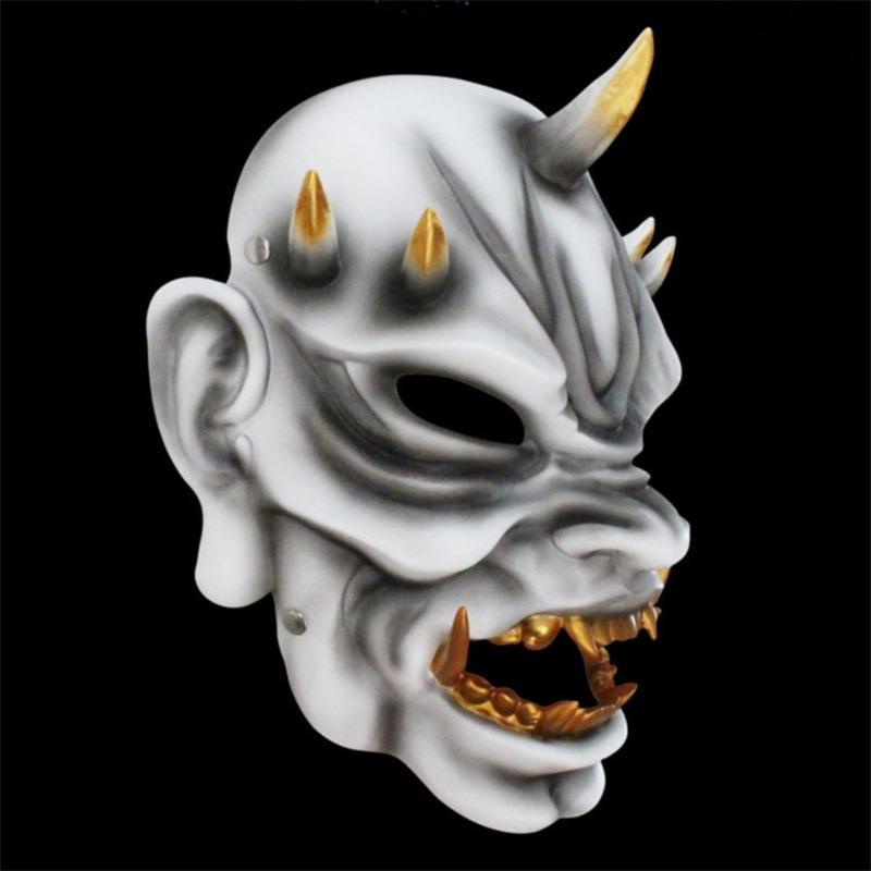 Japanese Prajna Resin Face Mask Ghost Head Mask Hundred Ghosts Demon King Mask Halloween Party Halloween Mask