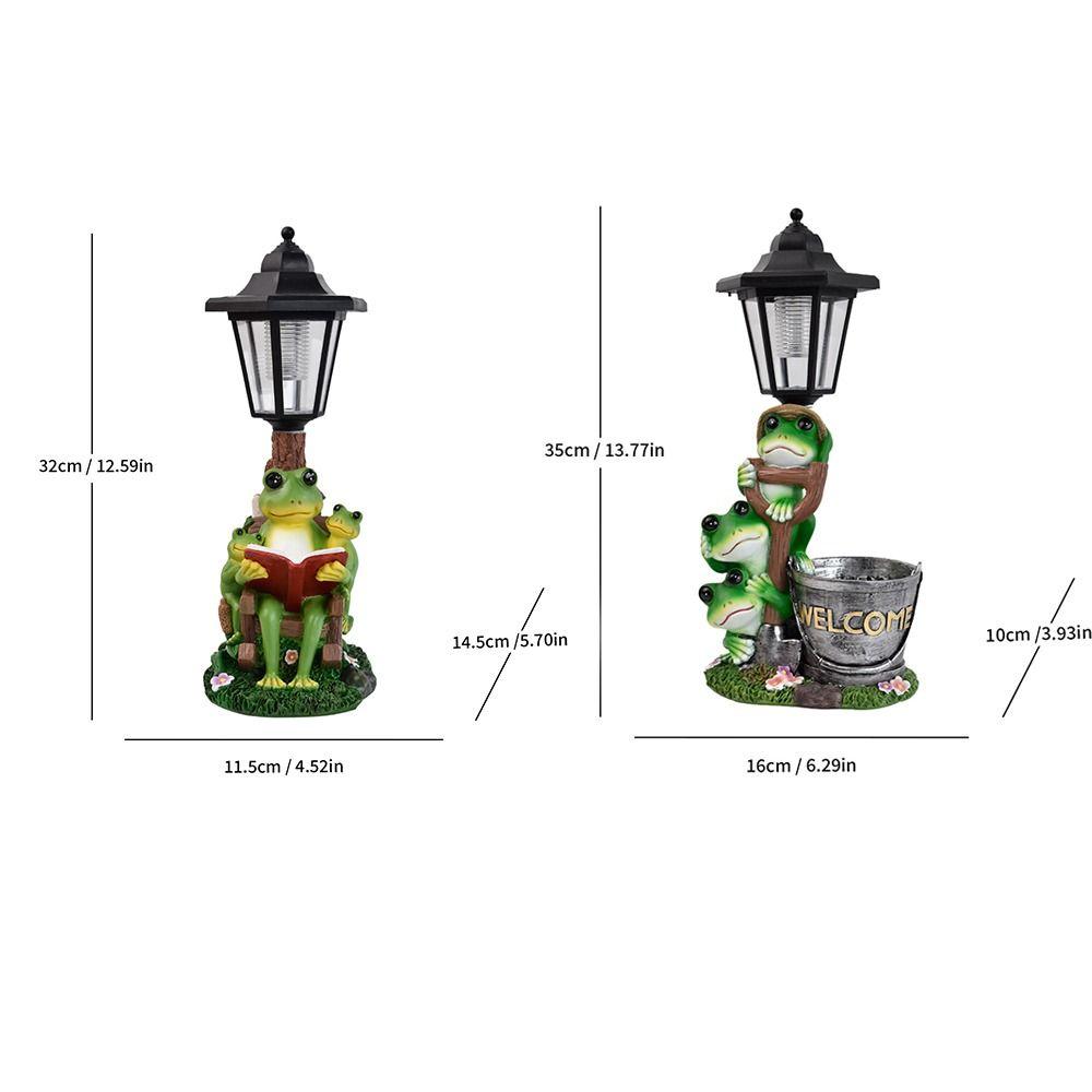 Lifelike Frog Plant Pot Light Weatherproof Solar Frog Lamp Frog Statue Solar Light Pathway Decor