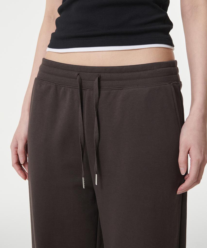 MUSINSA STANDARD WOMAN Женские широкие брюки-джоггеры из махровой ткани [Темно-коричневый]