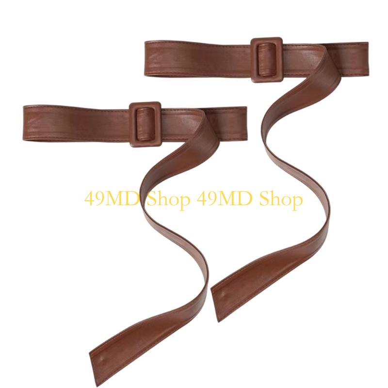 49MD Soft PU Leather Cuff Band Cuff Belt For Adult Casual Formal Outfit Trenchcoat
