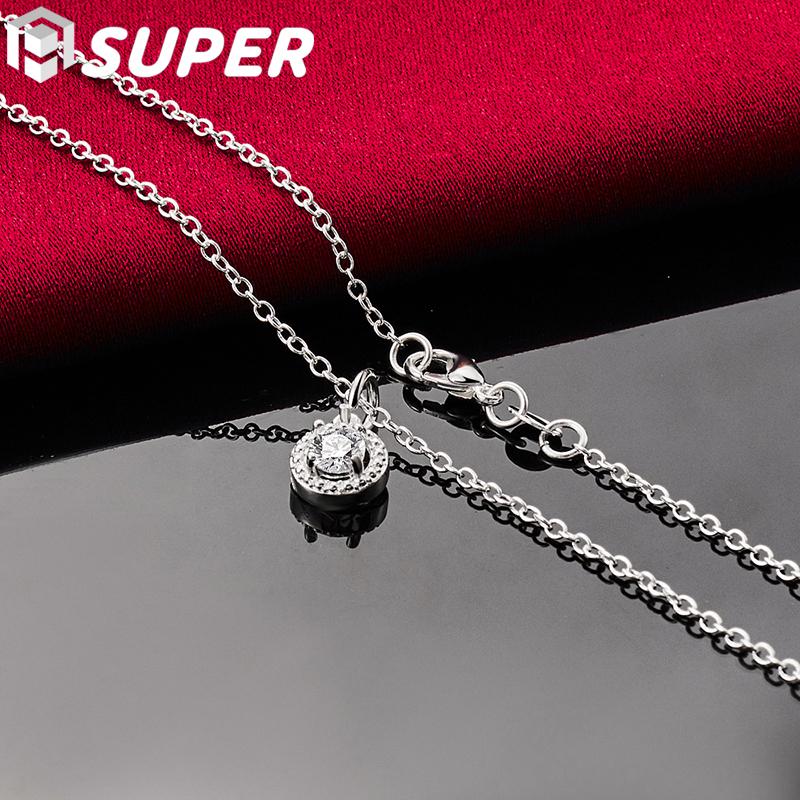 Ожерелье с подвеской из стерлингового серебра 925 пробы с цирконом ААА, модные ювелирные изделия