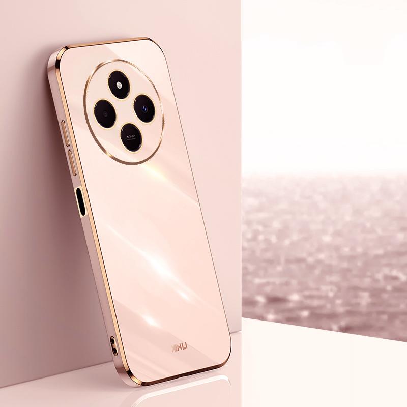 KEYSION Роскошный чехол с покрытием для Xiaomi Redmi 14C Мягкий силиконовый квадратный противоударный чехол для телефона Xiaomi Redmi 14C