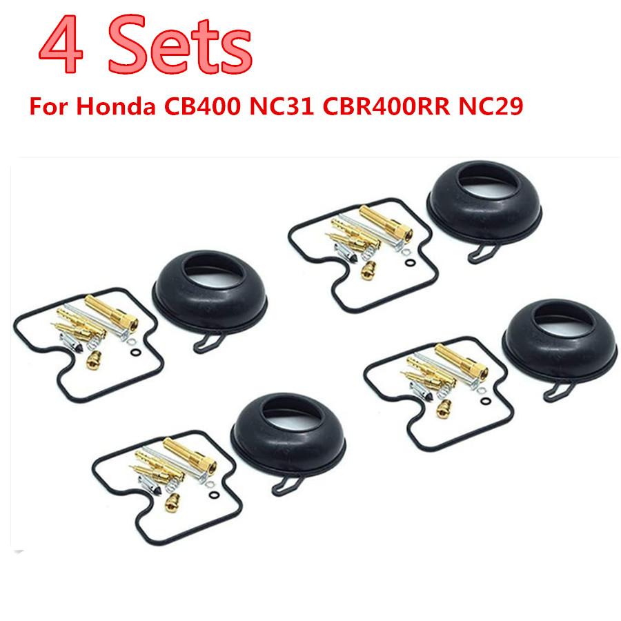 4 Set Motorcycle Carburetor Repair Gasket Diaphragm Rebuild Kit For Cb400 Nc31