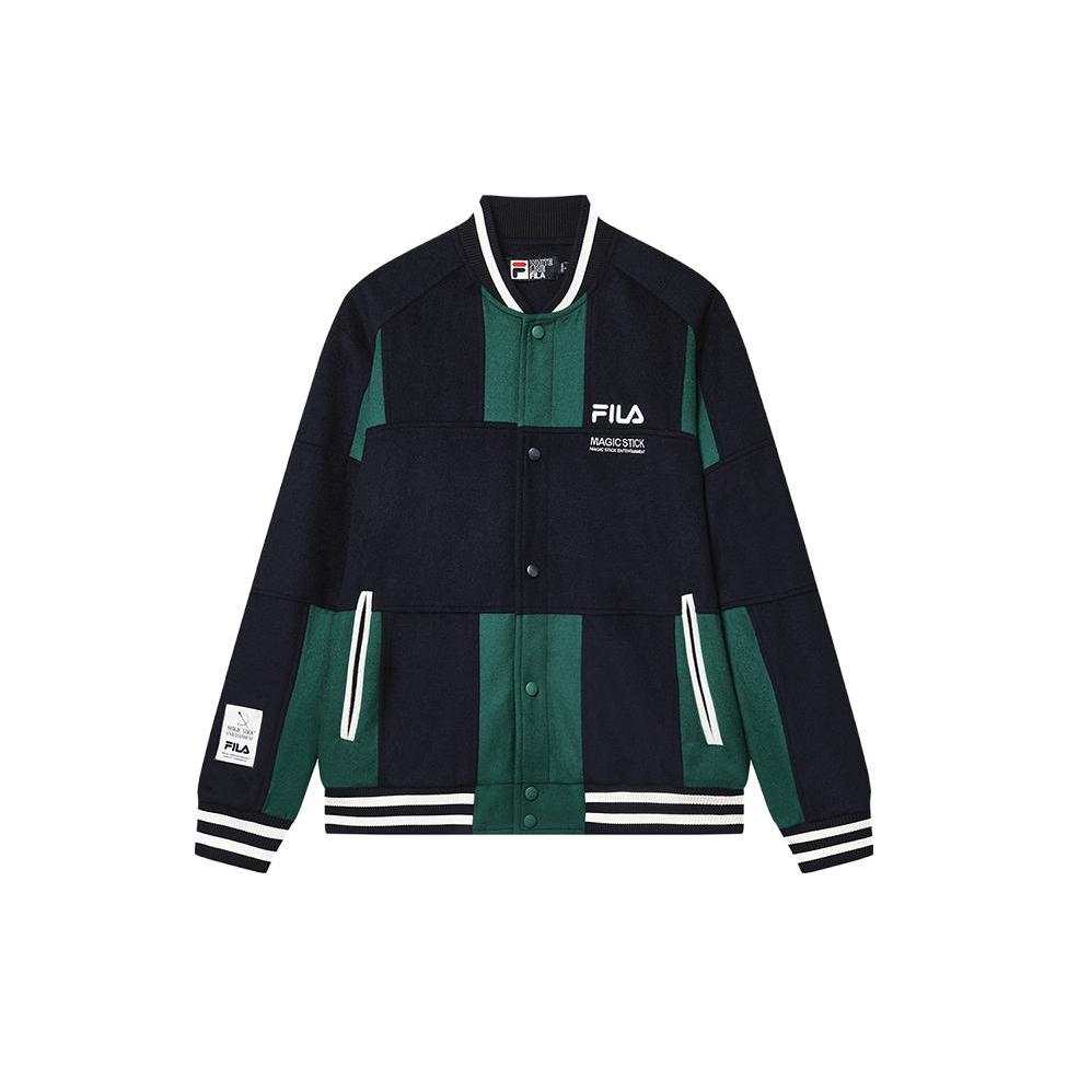 Fila Мужские бейсбольные майки Secret Mirror Blue, бейсбольный воротник, умеренный прямой крой, F11M319701F