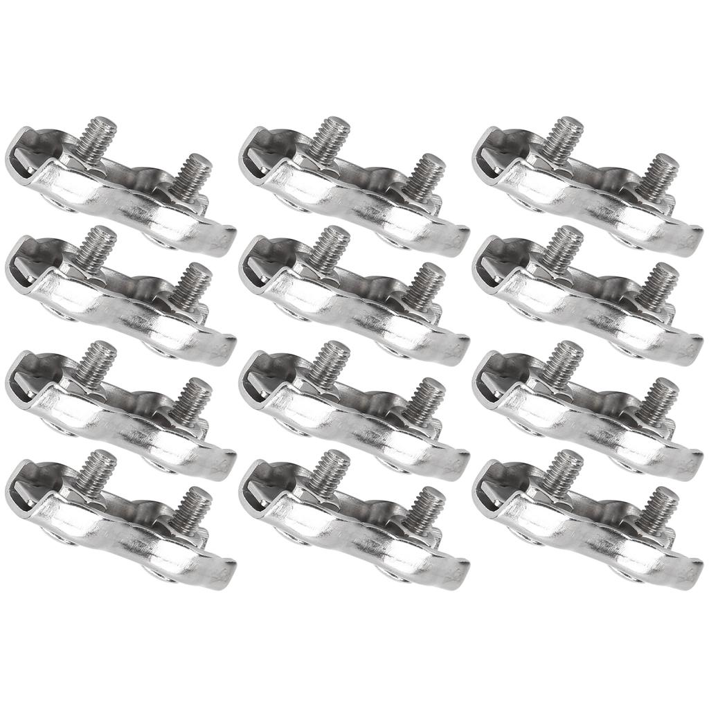 M3 12Pcs Stainless Steel Wire Rope Clips Double Grips Cable Clamps Fixing Wirerope Clips