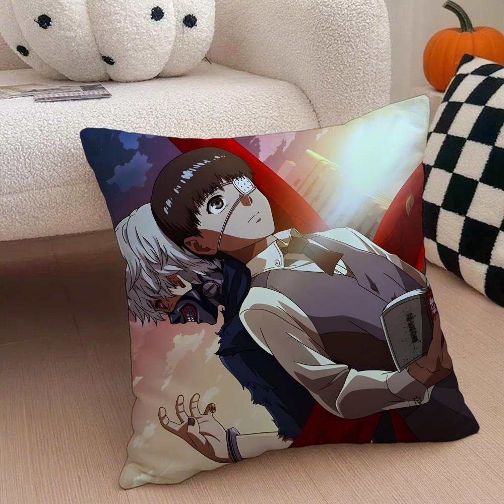 Grim Haunting Tragic Anime TTokyo Ghoul Cushion Cover Throw Pillow Cover Hidden Button Durable Polyester Chair Cushion
