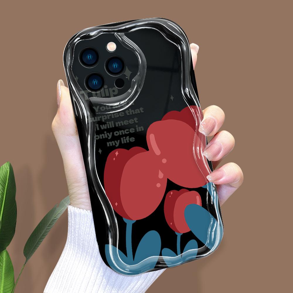 Мультяшный узор кремовая текстура чехол волнистый край мягкий силиконовый чехол для телефона чехол для iPhone Samsung Huawei Honor Xiaomi Redmi Infinix Tecno