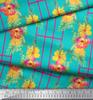 Soimoi Brown Poly Crepe Fabric Geometric & Floral Print Print Fabric By the Metre 42 Inch