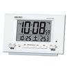 Seiko Clock Alarm Clock, Automatic Illumination, Radio-Controlled, Digital, Calendar, Temperature Display, Visible at Night, White Pearl, SQ778W SEIKO