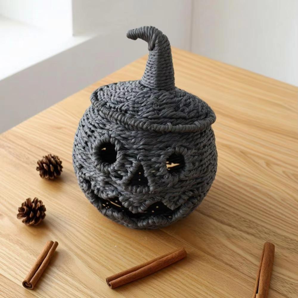 with Removable Lid Halloween Woven Pumpkin Handcrafted Pumpkin Storage Box Thanksgiving