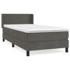 3130806 vidaXL Lit à sommier tapissier et matelas Gris foncé 80x200 cm Velours