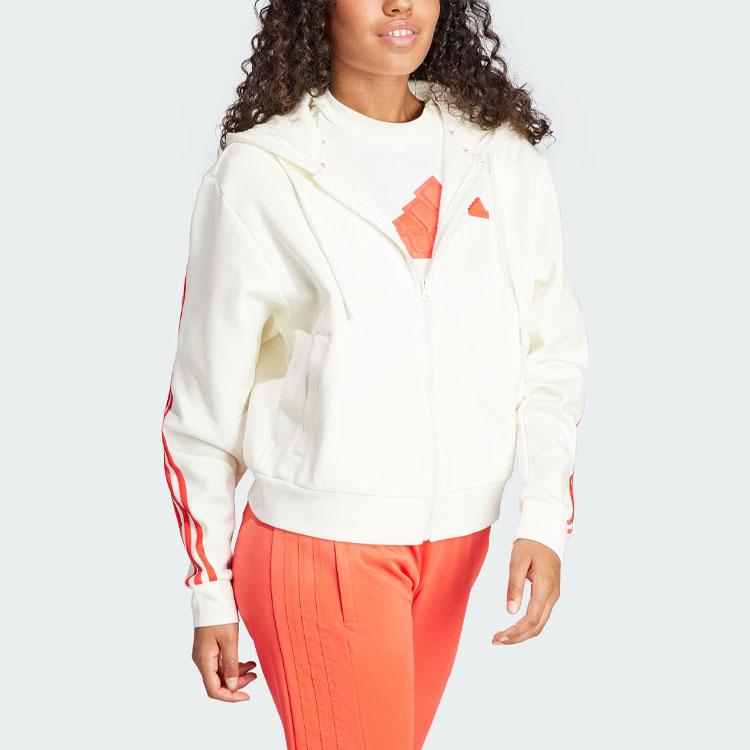 Adidas Женская куртка с капюшоном на молнии Future Icons, верхняя одежда Han-Jade-White IS3679