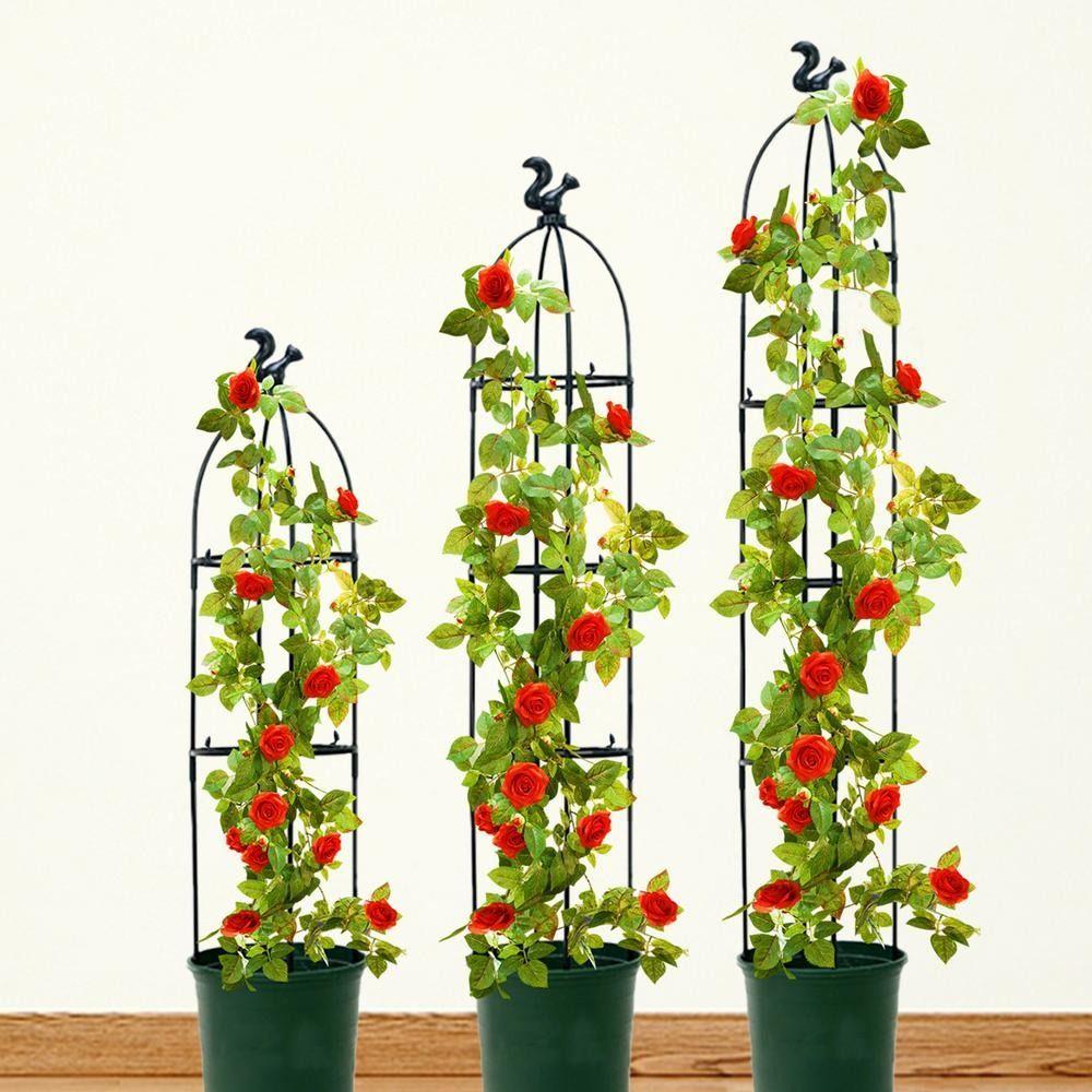 Rose Tomato Balcony Gardening Support Rod Planting Rack Climbing Vine Rack Flower Pot Holder