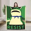 Soft Flannel Blanket for Bed Couch Sofa  Portland Frog Protest Print Travel Throw Blanket Bedspread Cover