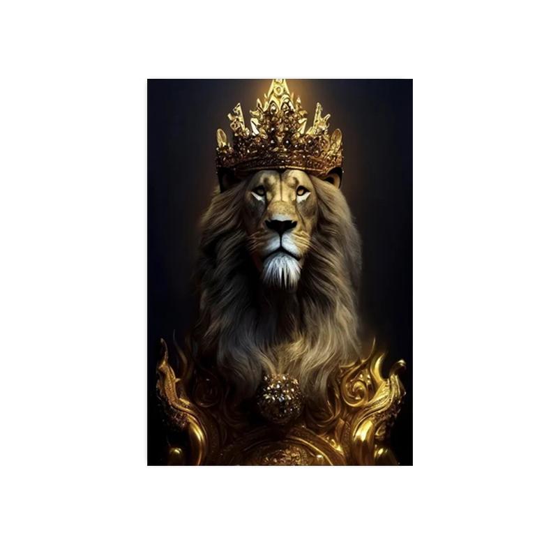 Король Лев, художественные холсты с животными, постеры и принты, современная живопись, настенные панно для гостиной, украшения дома, Cuadros