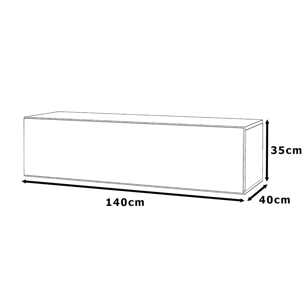 WALL-HUNG TV CABINET 140 CM GREY OAK WOTAN