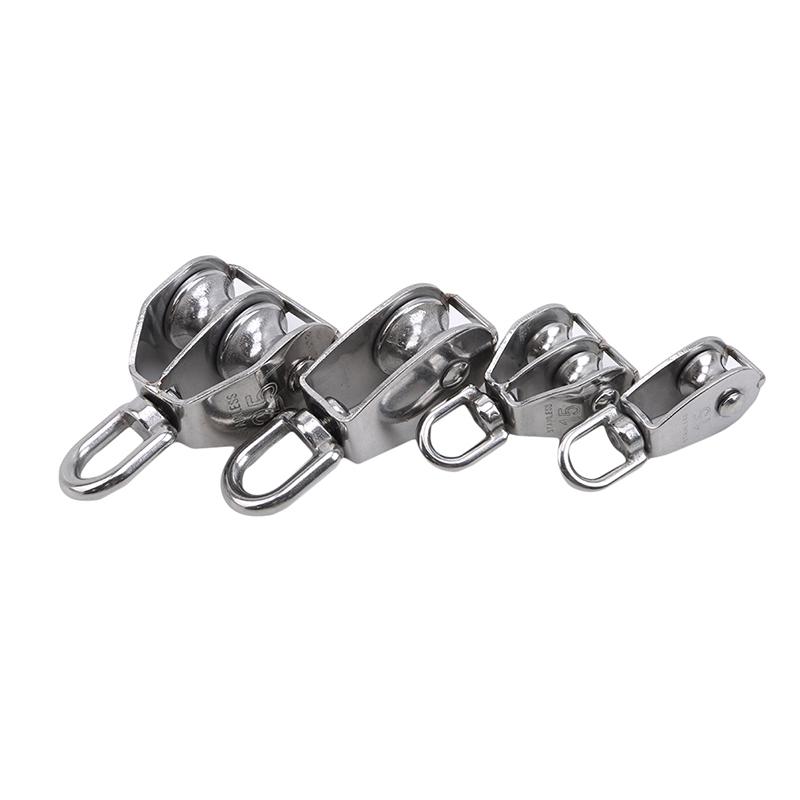 Stainless Steel Single Wheel Swivel Pulley Block Lifting Rope Chain Traction Fixed Lifting Pulley