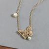 New Hot Brand Vintage Women's Necklace Luxury Jewelry For Women Fashion Butterfly Designer Pendant Pearl Long Chain Necklaces