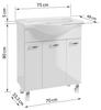 Freestanding bathroom cabinet with washbasin 75 solid white Mea