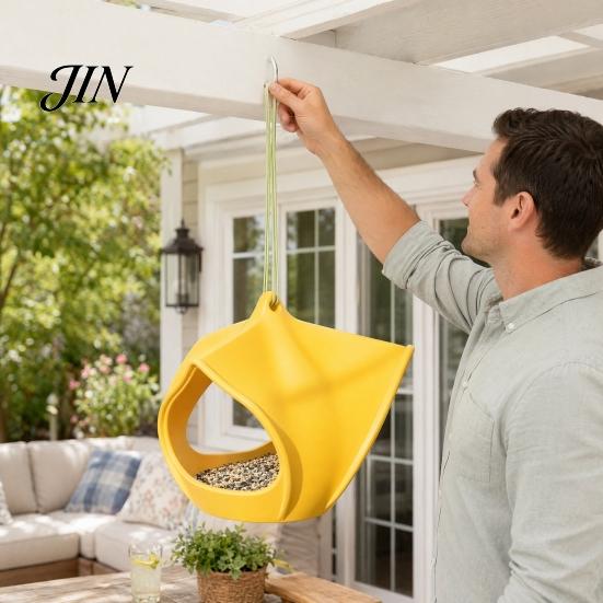 Window Bird Feeder Outdoor Feeder, Artistic Hanging Decorative Garden for Backyard Wild Birds