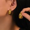 Wind Titanium Steel Water Drop Hollow Star Stud Earrings Gold Fashion Personalized Earrings Earrings Women
