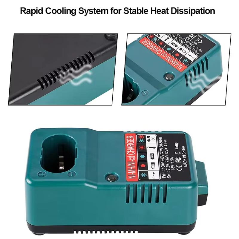 Зарядное устройство для аккумуляторов Makita PA12 PA18 DC1804 DC1822 7.2V-18V NI-CD&NI-MH Зарядка аккумуляторов Электроинструмент Запасное зарядное устройство