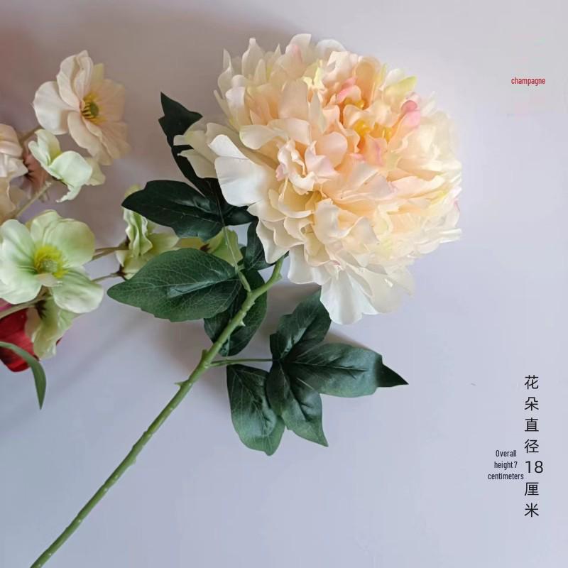 Пион Одиночный Стебель Большой Шелковый Цветок для Гостиной или Свадебного Украшения