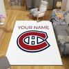 Custom Name,Montreal Canadiens Home Sofa Decoration for Living Room & Bedroom, Non‑Slip Play Flannel Floor Mat for Game Room